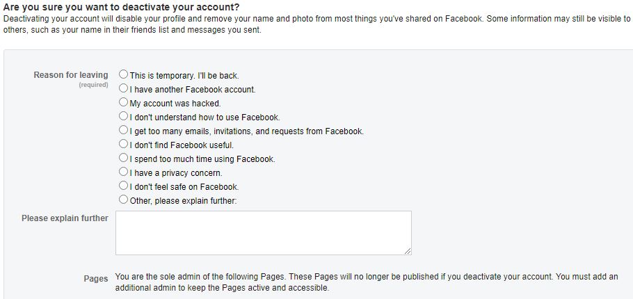 delete facebook account 7 How to Deactivate or Delete your Facebook Account 2021