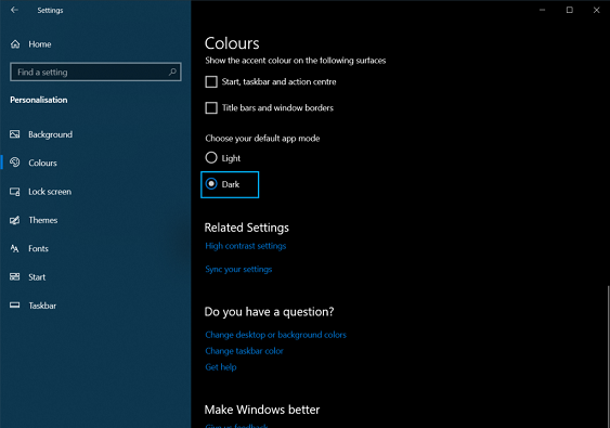 windows 10 dark mode 3 How to activate dark mode on Windows 10?